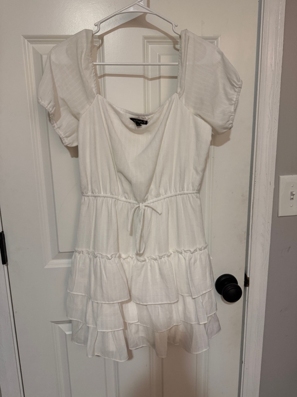 City Triangle Women’s  Short Sleeve Fit + Flare Dress Sz M  White